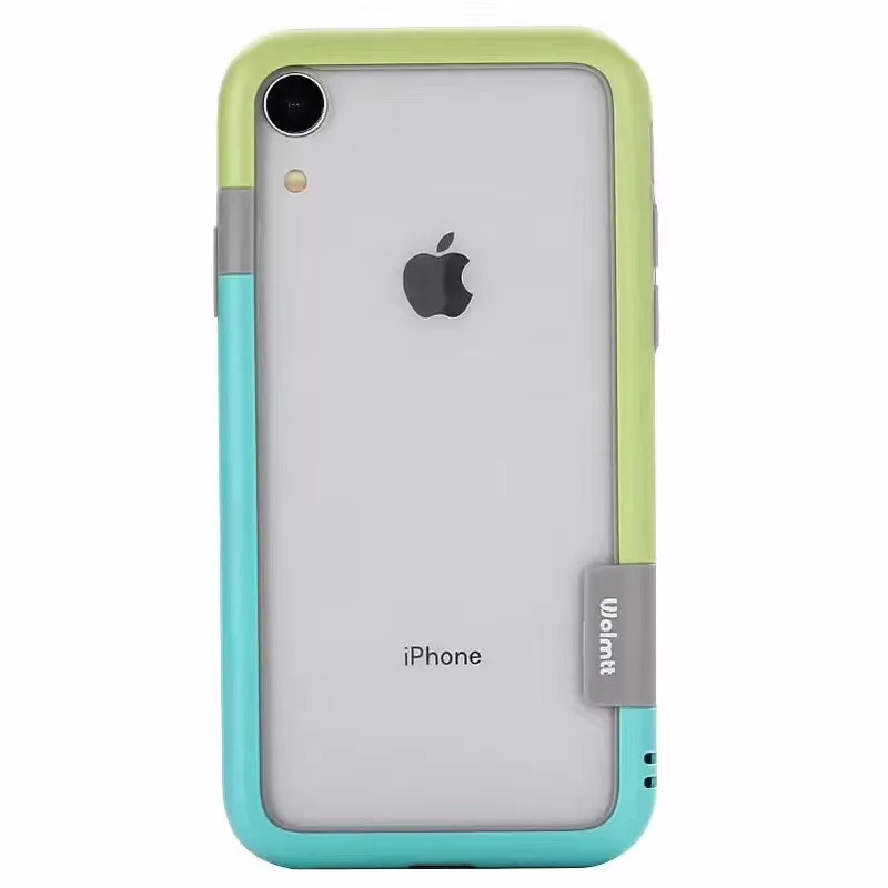 green blue Модный мягкий чехол-бампер из ТПУ для iphone X, XR, XS, MAX, Пряжка для телефона, рамка для iphone 6, 6s, 7, 8 Plus, 11 Pro, Max, чехол для телефона, чехол - Цвет: green blue