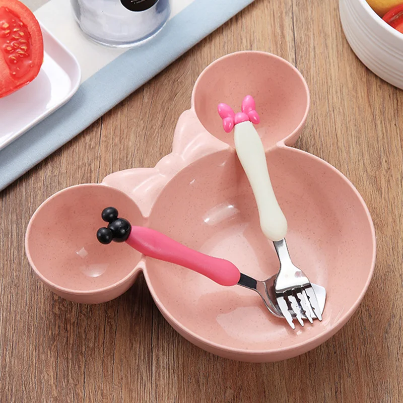 3 шт. детская посуда из пшеницы твердые блюда для кормления Мультяшные Детская