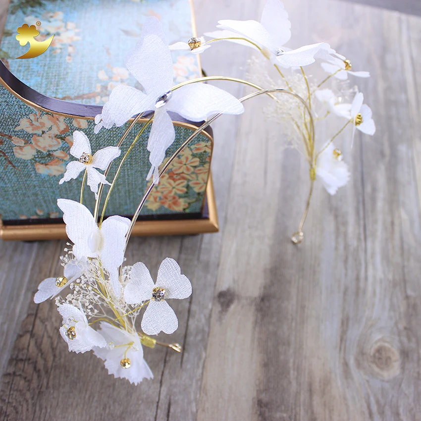 Свадебная повязка для волос Бабочка Принцесса Корона Искрящиеся стразы