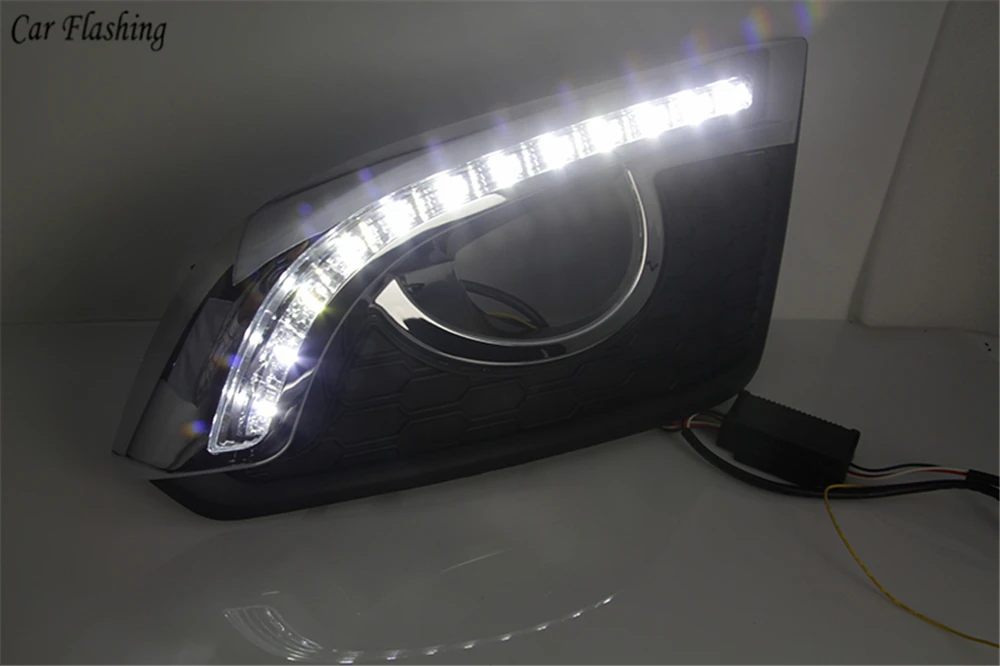 Автомобиль мигает 2 шт DRL дневные ходовые огни дневного света Противотуманные фары Крышка для Chevrolet Chevy Captiva с поворотным сигналом