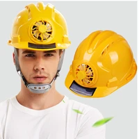 solar power fan helmet outdoor working safety hard hat construction workplace abs material protective cap powered by solar panel