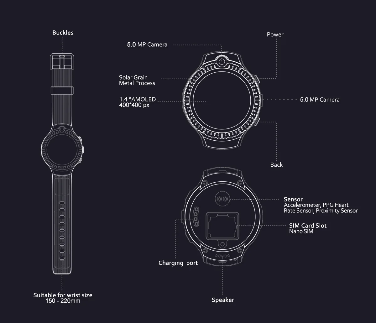 Zeblaze THOR 4 Dual 4G Smartwatch телефон 1,4 дюймов Android 7,1 четырехъядерный процессор 1,25 ГГц 1 Гб ОЗУ 16 Гб ПЗУ 530 мАч встроенный напоминание о сидячем положении