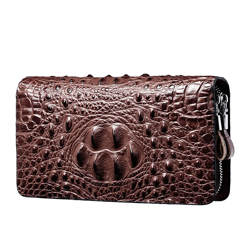 Мужской кошелек из искусственной кожи с узором крокодила Длинный на двойной