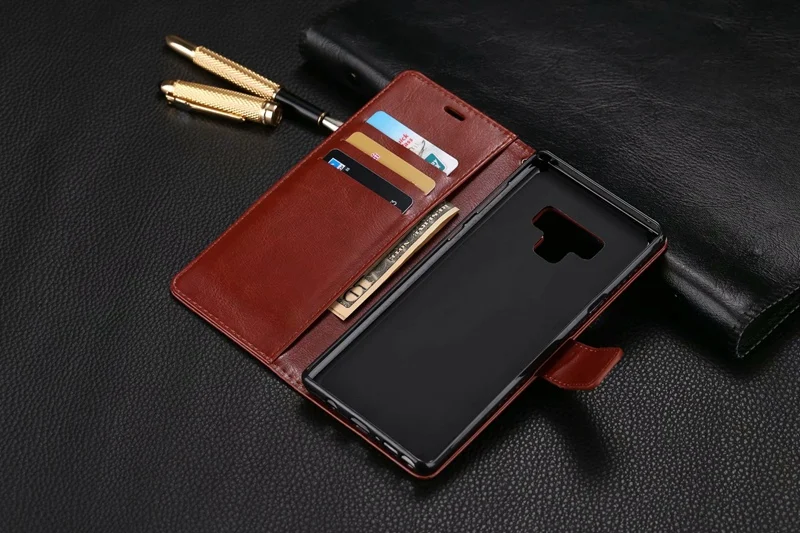 Кожаный флип-чехол для телефона samsung Galaxy Note 9 роскошный чехол-кошелек Note9