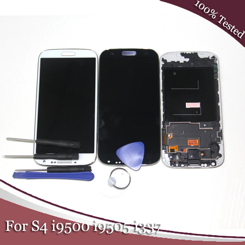 ЖК экран S4 I9500 совместимый с Samsung Galaxy i9500 i9505 i337 дисплей сенсорным экраном и