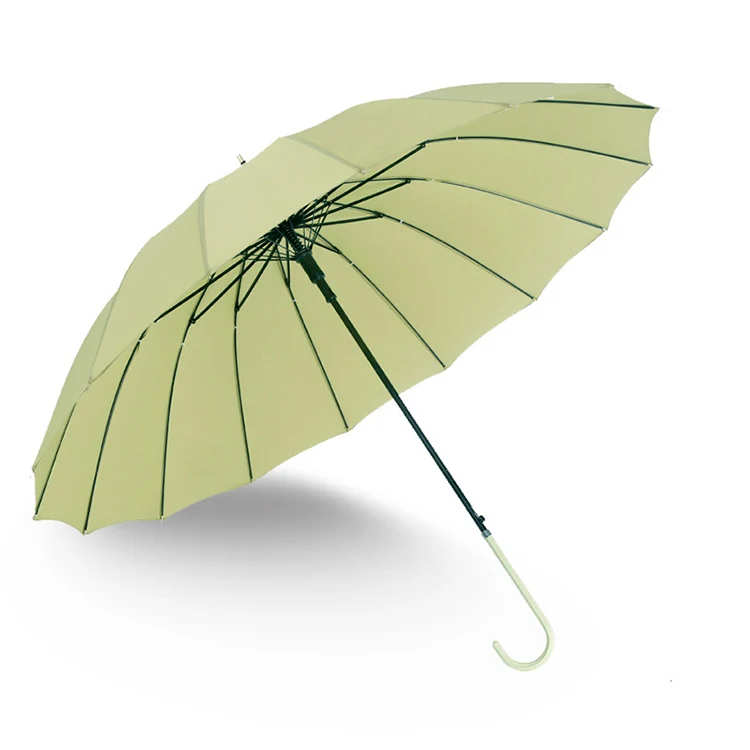 Только Jime простой 16 к прямой зонтик длинная ручка сплошной цвет креативный кожаный Зонт Ретро мужской и женский зонт
