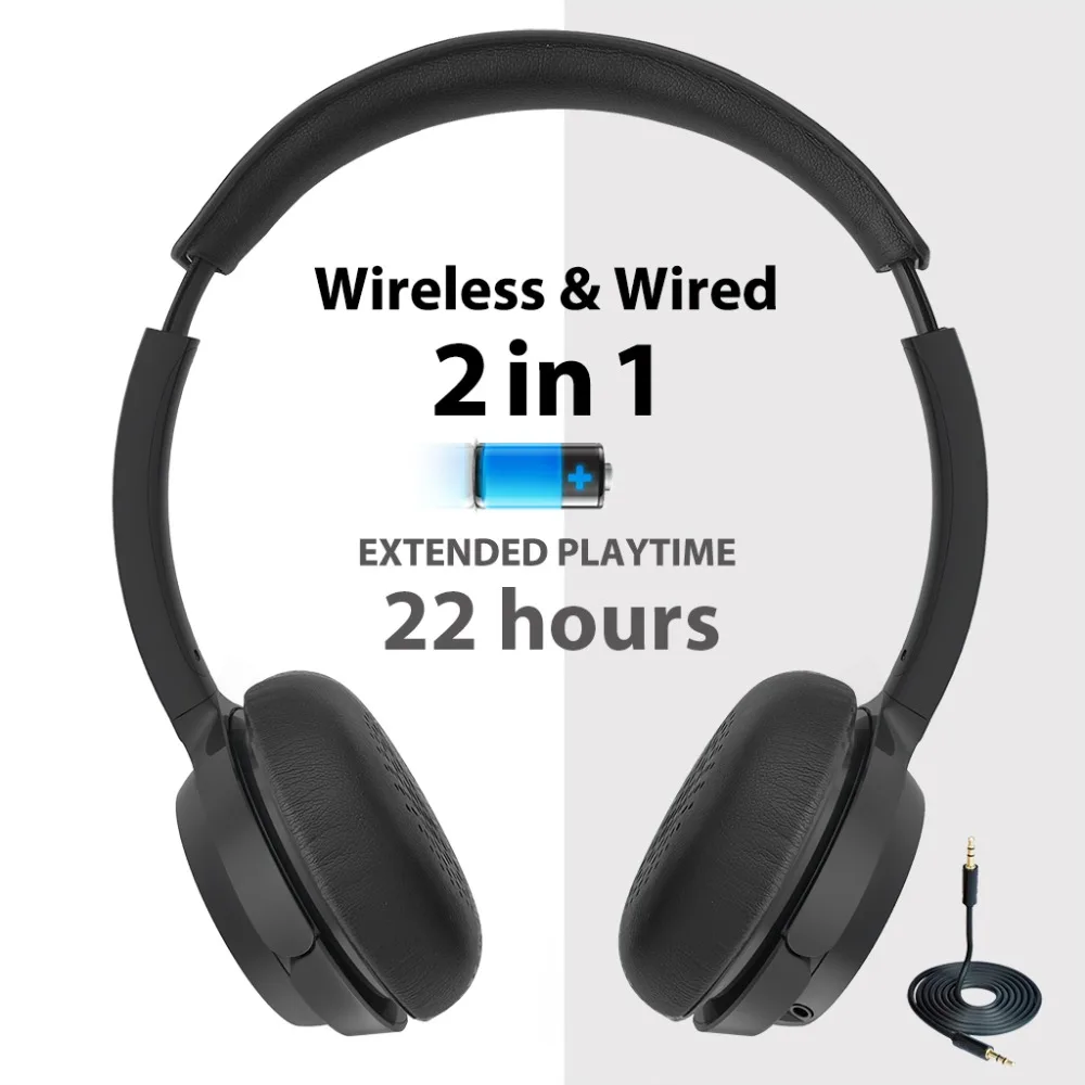 Avantree Bluetooth на ухо Гарнитура со съемным Микрофоном Hi Fi стерео наушники очень