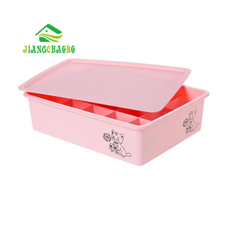 10 Grid Pink Пластиковый шкаф для дома, Коробка Для Хранения нижнего белья, ящик для нижнего белья, отделочная коробка, настольный бюстгальтер, нижнее белье, носки, коробка для хранения - Цвет: 10 Grid Pink