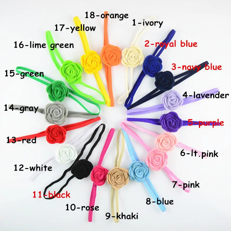 

25 pcs/ lot , 4cm mini non-woven rosette rose flower with elastic hair accessories headwear headband