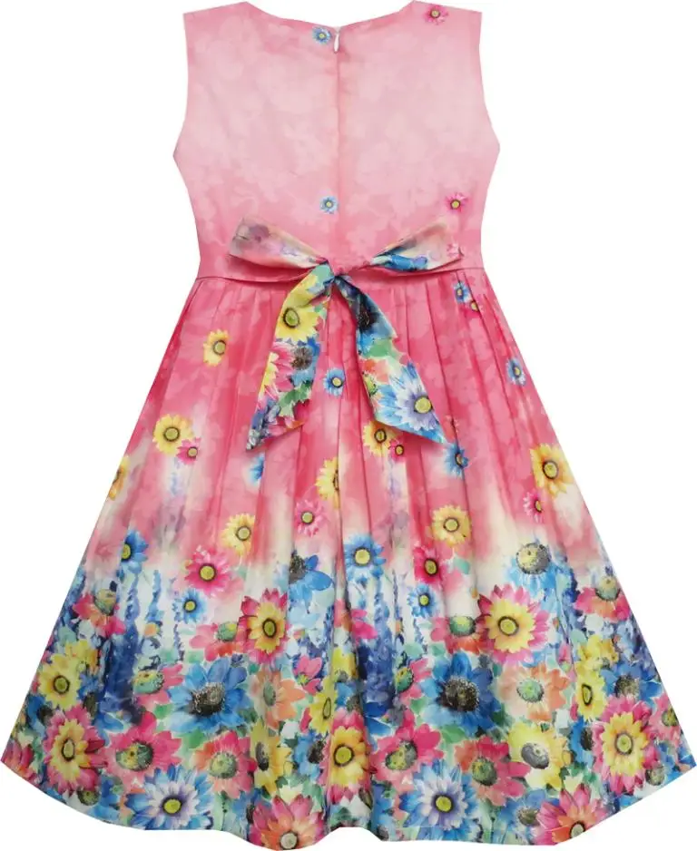 Sunny Fashion платья для девочек новогодние костюмы Подсолнечник Сад Цветок Хлопок