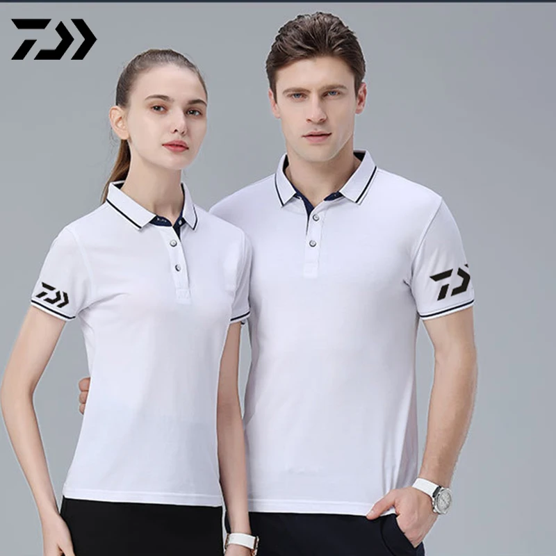 Daiwa Polo футболка для рыбалки, Мужская Лоскутная футболка с отложным воротником и пуговицами, Спортивная быстросохнущая дышащая футболка с защитой от солнца для рыбалки
