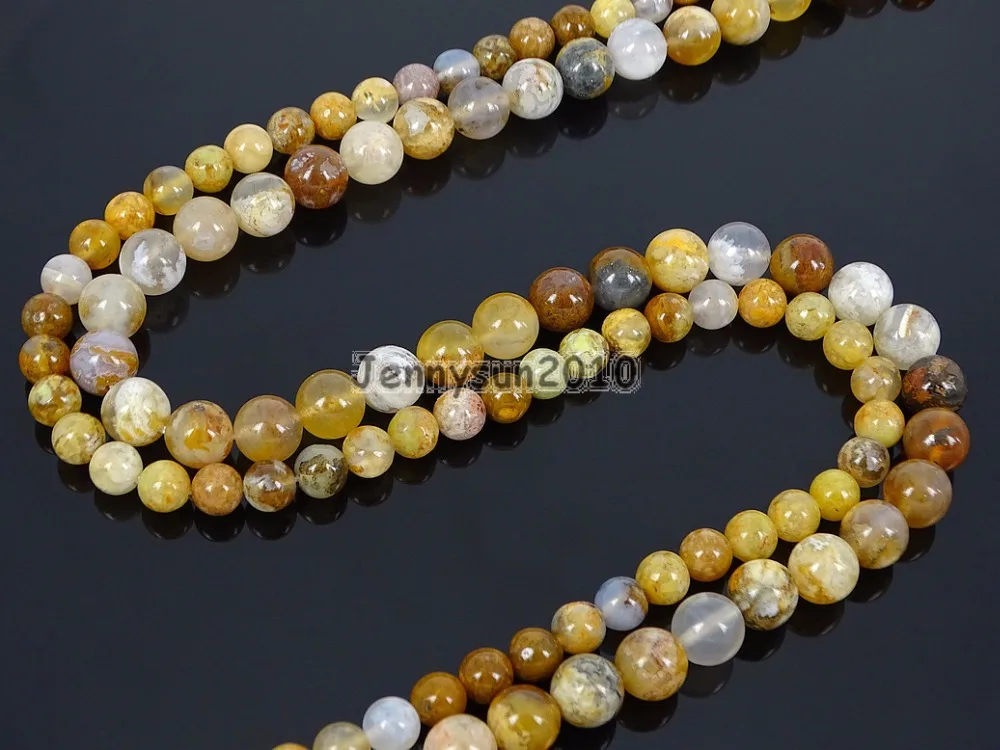 

Natural Regency Rose Plume Ag-ate Gems Stone Round Bead 15'' 6mm 8mm 10mm 12mm Strand for Jewelry Making Crafts 5 Strands/Pack