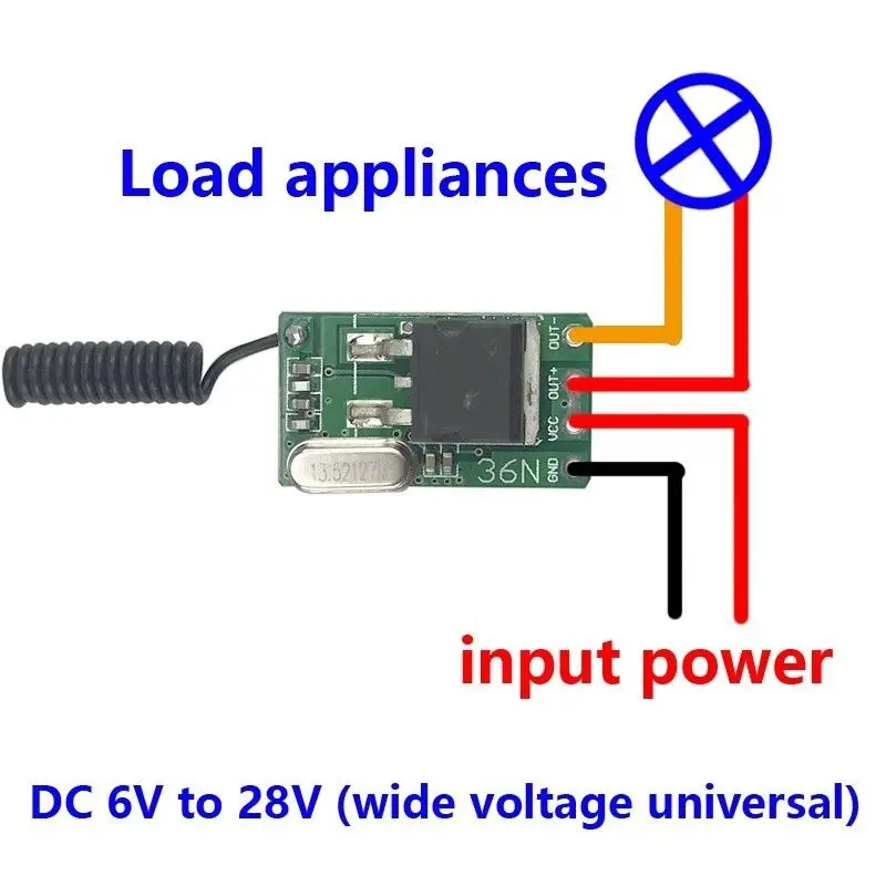 Wireless Remote Control Switch 433mhz rf Transmitter Receiver 6v 12v 24V Battery Power Mini Small Circuit Controller Module led |