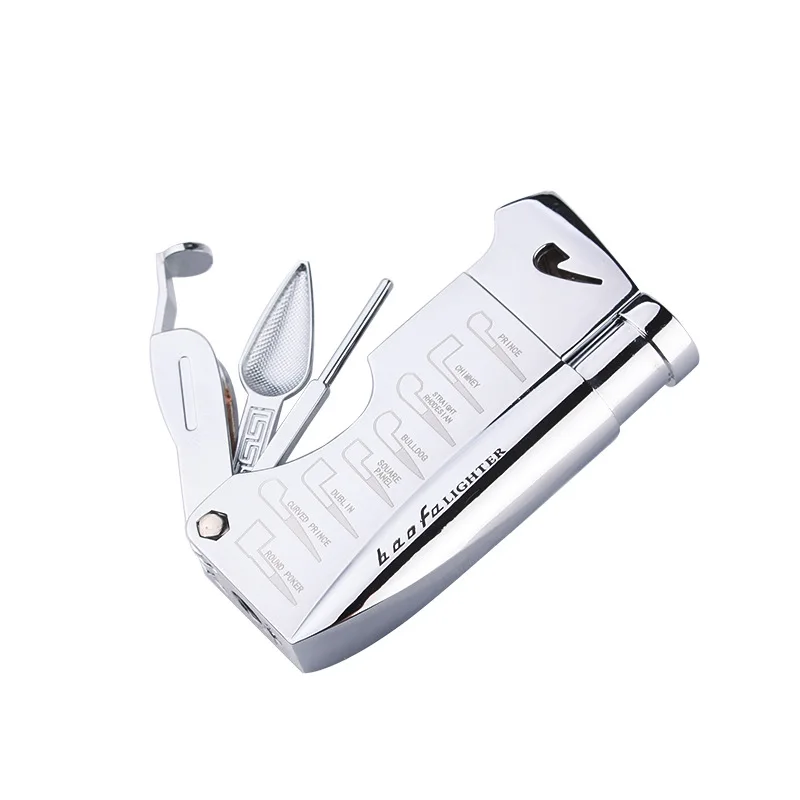 

Butane Jet Lighter Cigar Lighter With Pipe Tool Pipe Rod Lighter Gas Men Compact Butane Cigarette Gift Package