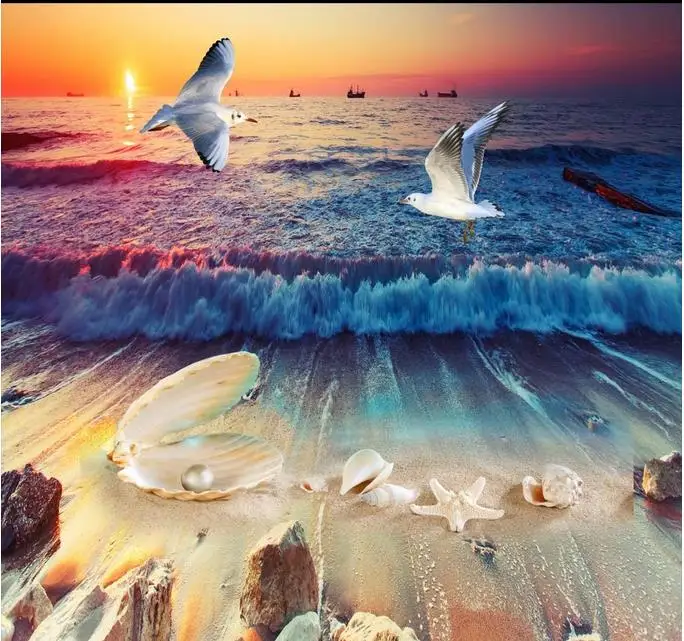 Современные обои виниловые напольные плитки ракушки жемчужные раковины