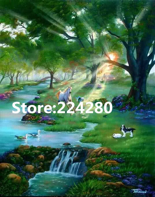 

Рукоделие, вышивка крестиком, 14CT неспечатанный Dream woods River scenic Animal вышивка набор художественная вышивка крестиком, сделай сам Декор ручной ра...