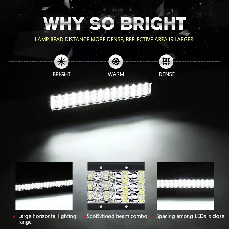 Oslamp 4 &quot7&quot 9 &quot12&quot 3 РЯД светодиодный светильник бар Offroad