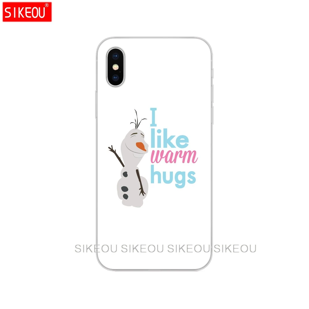 Силиконовый чехол для телефона для Iphone 6X8 7 6s 5 5S SE Plus 10 XR XS Max чехол милый Олаф