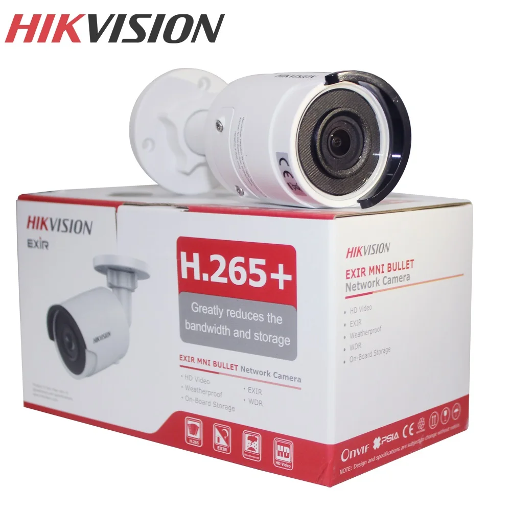 Видеонаблюдения Hikvision 4CH CCTV Наборы 4MP Пуля IP сети Камера DS-2CD2043G0-I + NVR DS-7604NI-K1/4P 8MP
