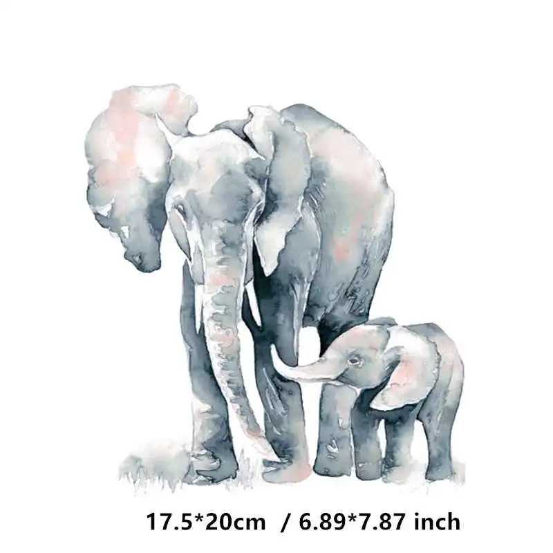 Нашивки с милым слоном для мамы и ребенка утюжок термопечати моющиеся нашивки