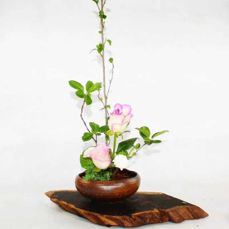 Японский Ikebana цветочный горшок настольная грубая керамическая ваза гидропоники
