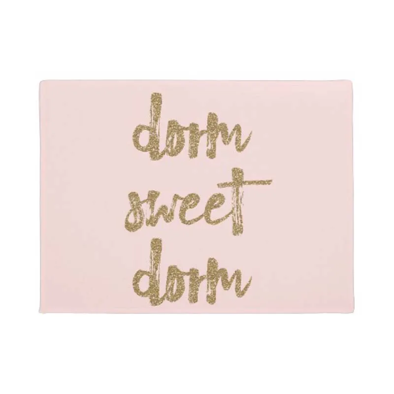 

Personality Dorm Sweet Dorm Room Decor Blush Pink and Gold Doormat Home Decoration Entry Non-slip Door Mat Rubber Washable Floor