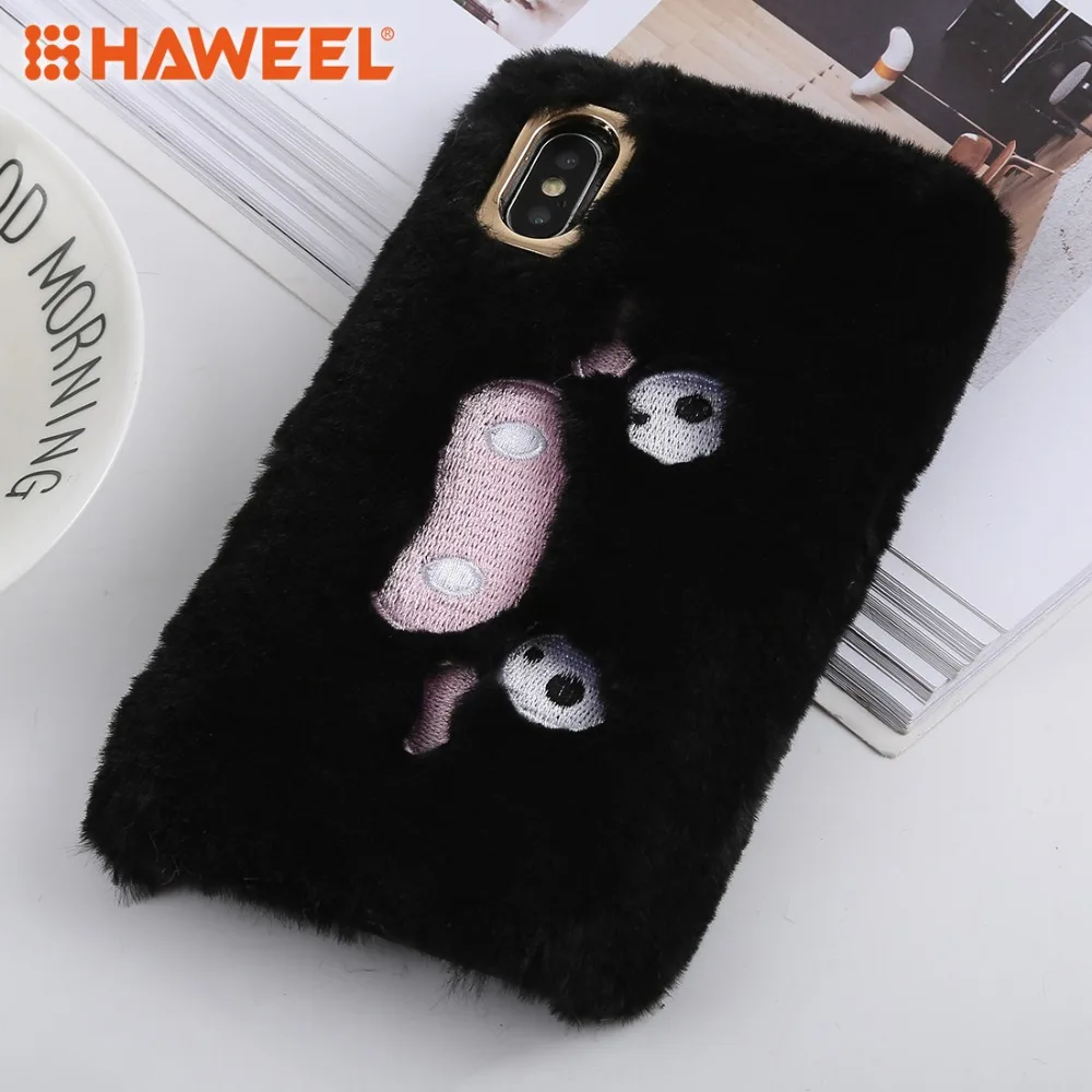 

HAWEEL Phone Case for iPhone X / XS/ XR / XS Max Cute Wacky expression Pattern Plush Protective Cover Shell Guard Case