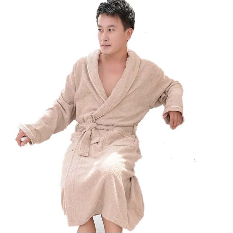 Махровые банные халаты мужской зимний банный халат из 100% хлопка утепленное
