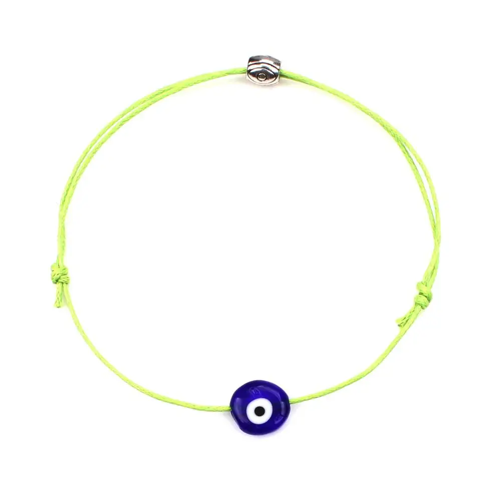 green 1 шт./партия простой стильный браслет красная нить и синий браслет evil eye хороший браслет, приносящий удачу для женщин - Окраска металла: green