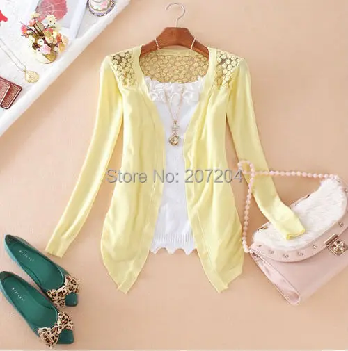 ГОРЯЧИЕ святого валентина подарок Мода 10 цвет Женщины Кардиган Продажа Кружева