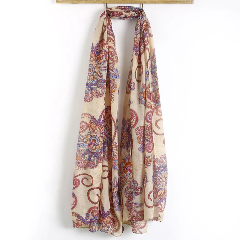 Модный шифоновый шелковый шарф с цветочным принтом шарфы шаль для женщин Дамский