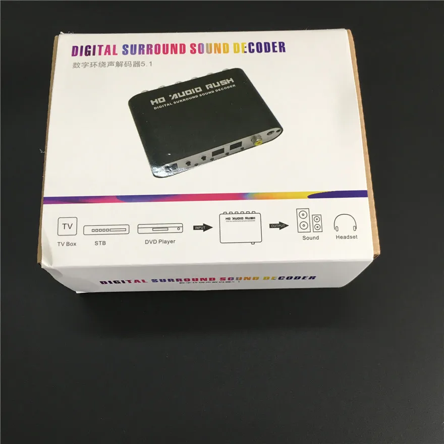 SPDIF коаксиальный к 5 1/2 1 каналу AC3/DTS аудио декодер передача объемного звука Rush для