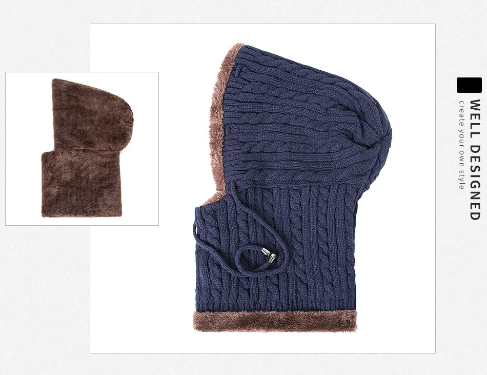 GROUPJUMP модная зимняя вязаная шапка бини мужской шарф Skullies Beanies Зимние шапки капот холодный теплый