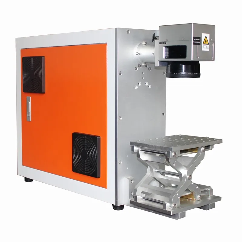 Оранжевая 20 Вт волоконная маркировочная машина/лазерная машина портативная