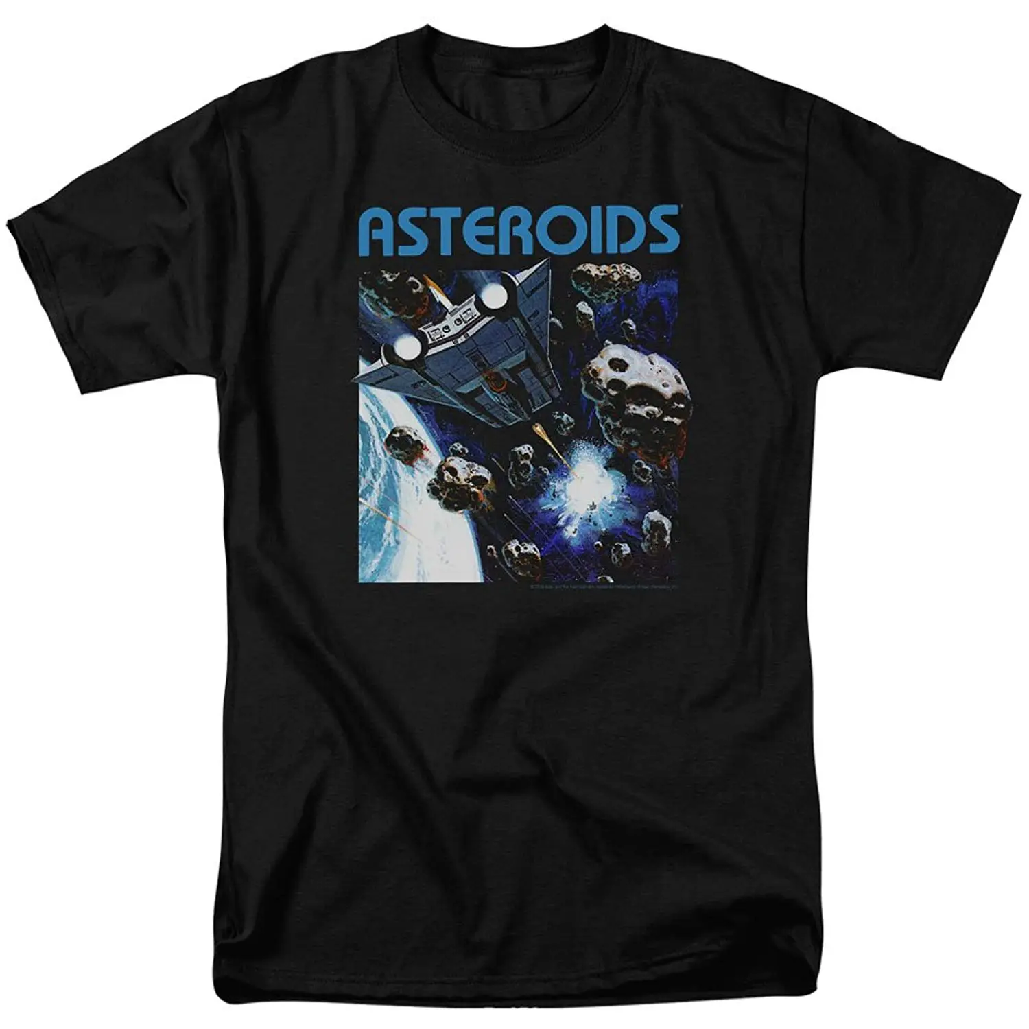 Atari Для мужчин 2600 Asteroids Футболка Черный Ман уникальный хлопок Рубашка с короткими