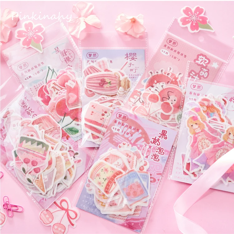 Kawaii вишневые напитки торт закуска японская записываемая запечатываемая