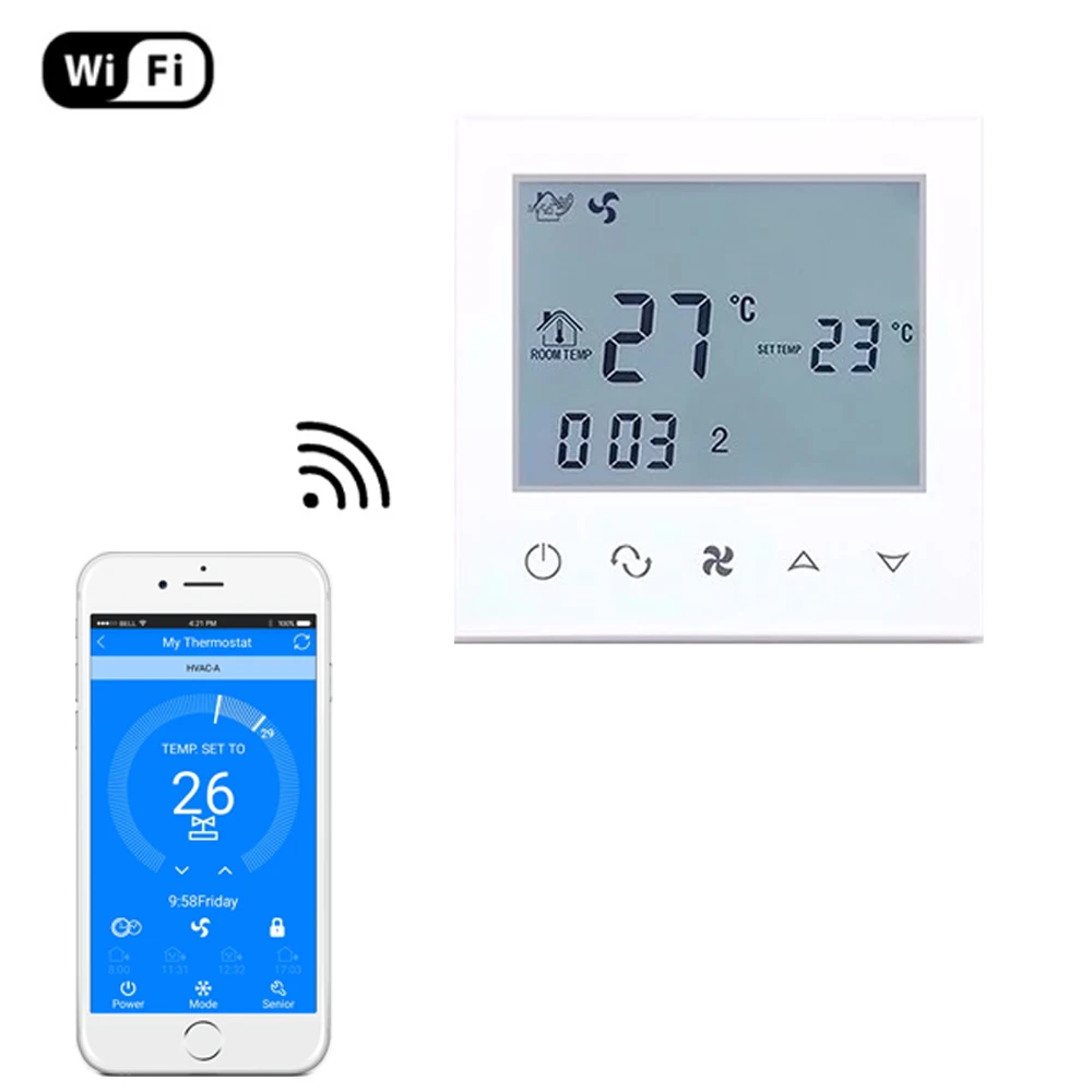 Комнатный термостат с Wi Fi вентиляторная катушка центральная система