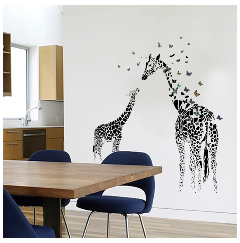 Бабочки Жираф Любовь настенные наклейки домашняя роспись забавная спальня для