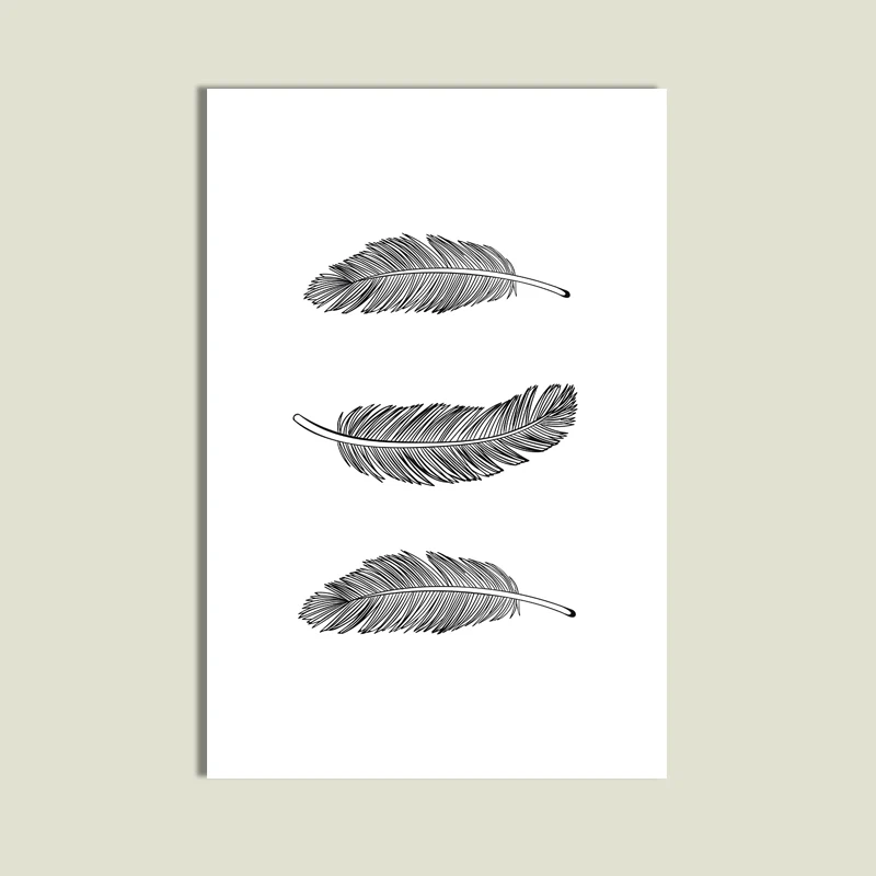 Black And White Dandelion Posters Prints Letter Love Wall Art Canvas Feather Painting Pictures For Living Room Unframed | Дом и сад