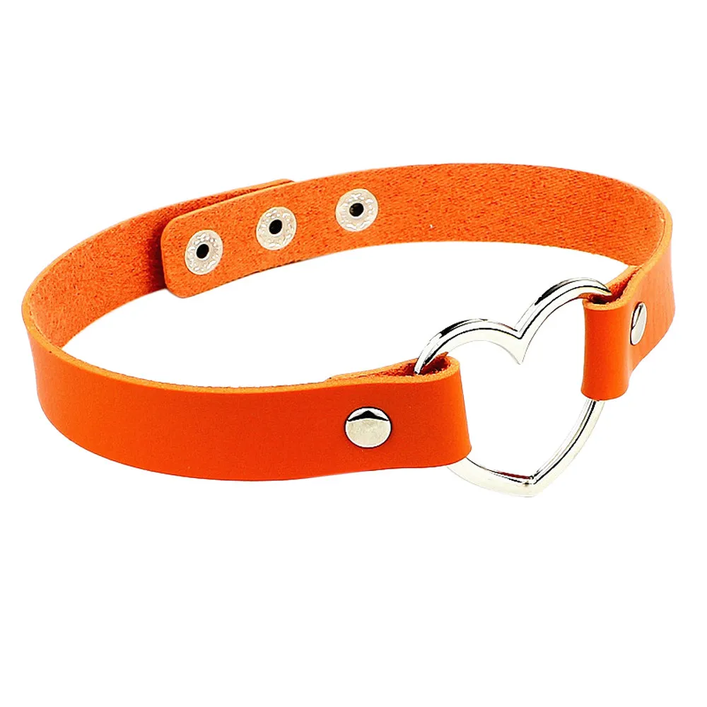 Горячая Распродажа, 1 шт. Чокер-ожерелье в стиле панк, кожаная цепочка на шею, воротник, сердце, любовь, ювелирные изделия для женщин, цепочка на шею, ювелирное изделие, подарок