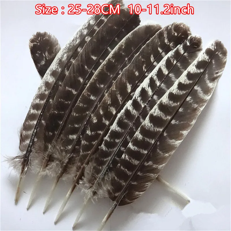 25-28CM 10-11.2Inch Натуральные орлиные перья 10-16 дюймов(20-40 см) Орел Птица индейка фазан перо для рукоделия Свадебные украшения - Цвет: 25-28CM 10-11.2Inch