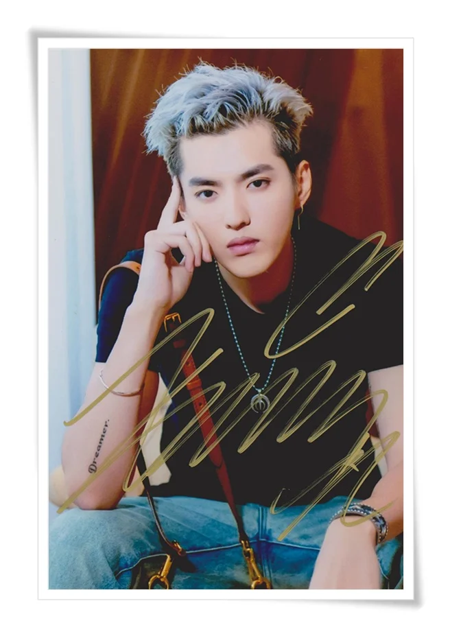 KRIS Wu Yifan autographed Подпись Фото 4*6 дюймов Бесплатная доставка 11 2016 03|autographed photos|freeshipping |
