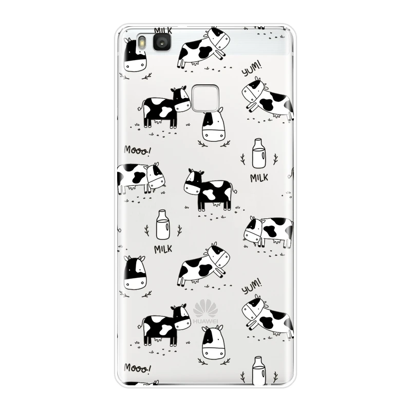 Силиконовый чехол для телефона Huawei P9 Lite Mini P10 P Smart Plus P20 Pro P8 2017 корова овечка