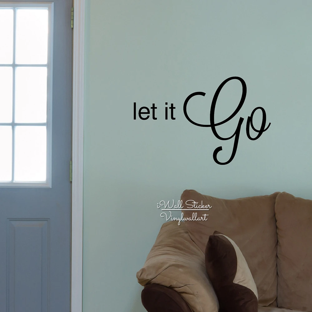Let It Go Цитата Настенная Наклейка мотивирующая настенные наклейки мотивирующие