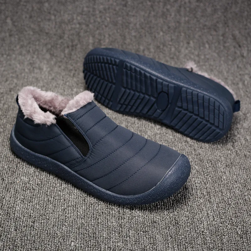 Большой размер 48 зимние мужские теплые ботинки непромокаемая обувь с мехом