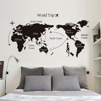 six continents world map to travel wall stickers home decor living room bedroom vinyl decal detachable wallpaper custom dt03