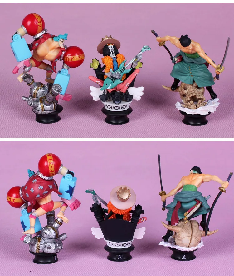 Аниме Одна деталь шахматная фигура 6 шт./компл. Luffy, franky Зоро Брук Робин Коллекция игрушечных пластиковых экшн фигурок из фигурный модельный brinqeudo Коллекционные вещи игрушка