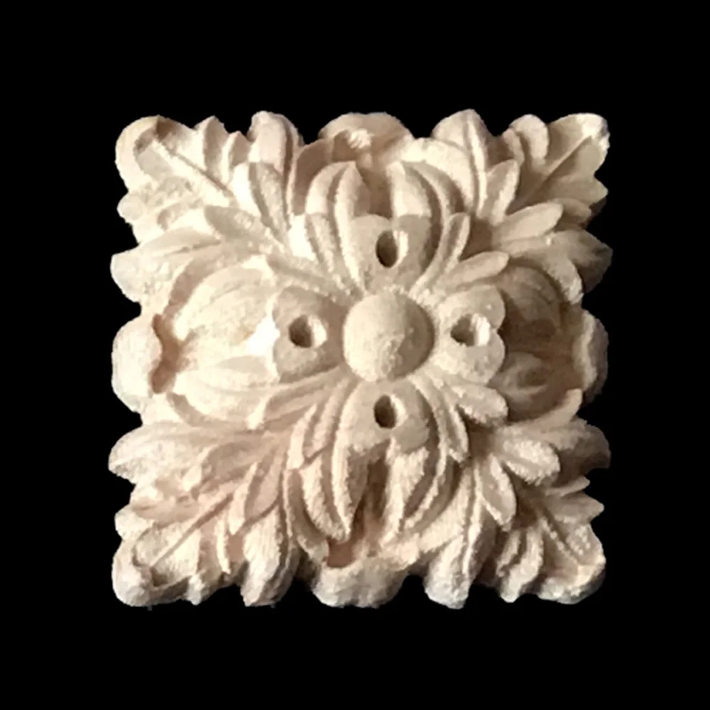 

Floral Woodcarving Decal Onlay Applique Decorative Sculpture for Furniture Cabinets Home Wooden Miniatures