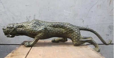 WBY+++ free shipping 28&quotChinese Folk Classical bronze handwork carved Leopard wild animal statue | Дом и сад