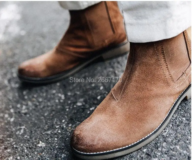 Zapatos Hombre/мужские ботинки Челси Цвет черный серый кофейный ботильоны на плоской